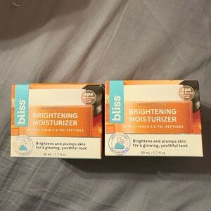 Lot Of 2 Bliss Brightening Moisturizer Bright Vitamin C & Tri-Peptide 1.7 Fl Oz
